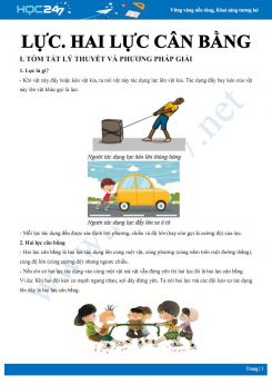 Lý thuyết và bài tập chuyên đề Lực. Hai lực cân bằng môn Vật lý 6 có đáp án