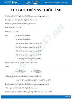 Phương pháp giải dạng toán Gen trên NST giới tính của di truyền quần thể Sinh học 12