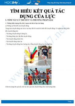 Ôn tập lý thuyết và bài tập về Tìm hiểu kết quả tác dụng của lực môn Vật lý 6