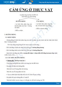 Lý thuyết ôn tập chuyên đề Cảm ứng ở động vật Sinh học 11 - Trường THPT Ngô Gia Tự