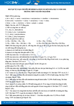 Bài tập tự luận chuyên đề Hidrocacbon no môn Hóa học 11 năm 2020 Trường THPT Nguyễn Thái Bình