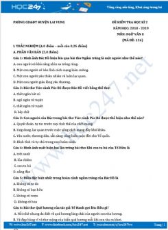 Đề kiểm tra HK2 năm 2019 môn Ngữ Văn 8 - Phòng GD&ĐT huyện Lai Vung