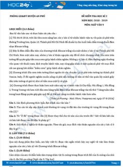 Đề kiểm tra HK2 năm 2019 môn Ngữ Văn 9 - Phòng GD&ĐT huyện An Phú