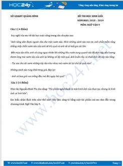 Đề thi HSG năm 2019 môn Ngữ Văn 9 - Sở GD&ĐT Quảng Bình