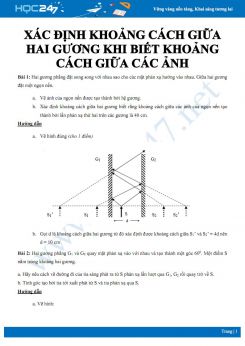 Bài tập Xác định khoảng cách giữa hai gương khi biết khoảng cách giữa các ảnh môn Vật lý 7