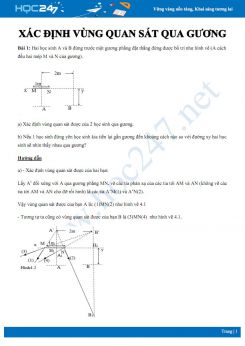 Bài tập Quang học Vật lý 7 về Xác định vùng quan sát qua gương có đáp án