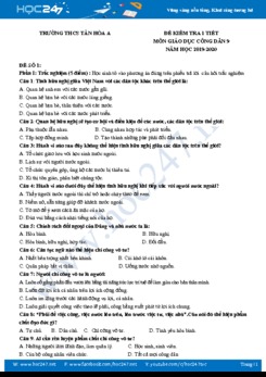 Bộ 4 đề kiểm tra 1 tiết môn GDCD lớp 9 có đáp án Trường THCS Tân Hòa A