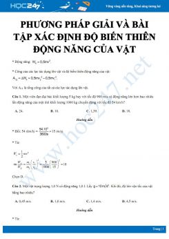 Phương pháp giải và bài tập xác định độ biến thiên động năng của vật môn Vật lý 8