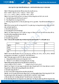 Bài tập ôn tập chuyên đề Bazo - Muối môn Hóa học 9 năm 2020