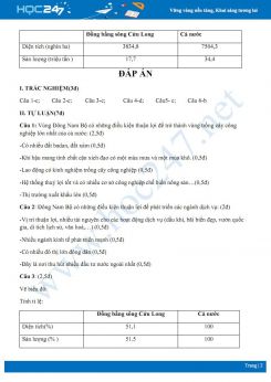 Đề kiểm tra ôn tập 1 tiết HK2 môn Địa lí 9 năm 2019-2020 - Trường THCS Trần Kiệt có đáp án