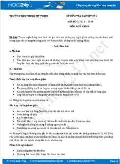 Đề kiểm tra bài viết số 6 HK2 năm 2019 môn Ngữ Văn 9 - Trường THCS Phước Mỹ Trung