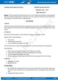 Đề kiểm tra bài viết số 5 HK2 năm 2019 môn Ngữ Văn 9 - Trường THCS Phước Mỹ Trung