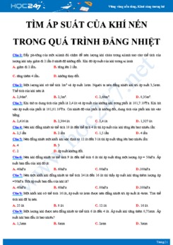 Bài tập tìm áp suất của khí nén trong quá trình đẳng nhiệt môn Vật lý 10