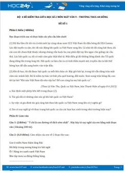 Bộ 4 đề kiểm tra giữa HK2 năm 2020 môn Ngữ Văn 9 - Trường THCS An Đồng