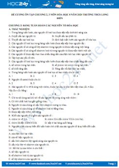 Đề cương ôn tập Chương 2,3 môn Hóa học 10 năm 2020 Trường THPT Long Điền
