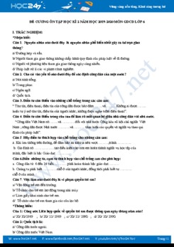 Đề cương ôn tập HK2 năm 2020 môn GDCD lớp 6 Trường THCS Nguyễn Thiếp