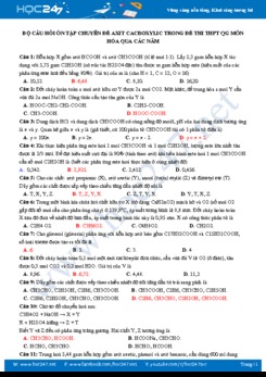 Bộ câu hỏi chuyên đề Axit Cacboxylic trong các đề thi THPT QG môn Hóa học qua các năm