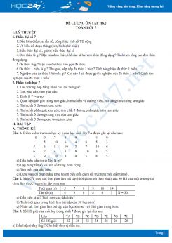 Đề cương ôn thi HK2 môn Toán lớp 7 năm 2020