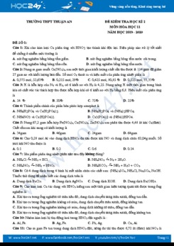 Bộ 4 đề thi HK2 năm 2020 môn Hóa học 11 Trường THPT Thuận An