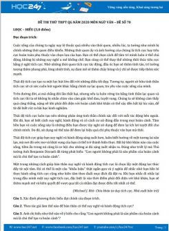 Đề thi thử tốt nghiệp THPT năm 2020 môn Ngữ Văn - Đề số 70