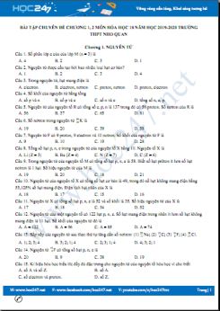 Bài tập trắc nghiệm về tìm nguyên tố và lập công thức phân tử hợp chất vô cơ có đáp án