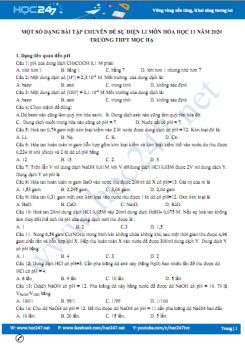 Một số dạng bài tập chuyên đề sự điện li môn Hóa học 11 năm 2020 Trường THPT Mộc Hạ