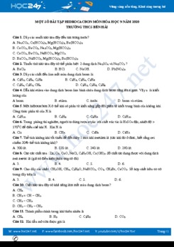 Một số bài tập về Hidrocacbon môn Hóa học 9 năm 2020 Trường THCS Bến Hải