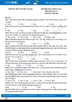 Bộ 3 đề kiểm tra 45 phút lần 2 môn Hóa học 11 năm 2020 Trường THPT Nguyễn Văn Đậu