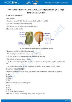 Ôn tập lí thuyết và bài tập trắc nghiệm chủ đề quả và hạt Sinh học 6 năm 2020 có đáp án