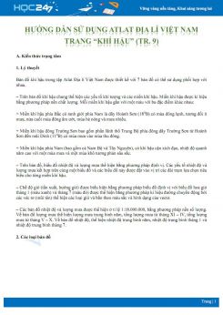 Phương pháp khai thác Atlat địa lí Việt Nam trang “khí hậu“ (tr.9) Địa lí 12