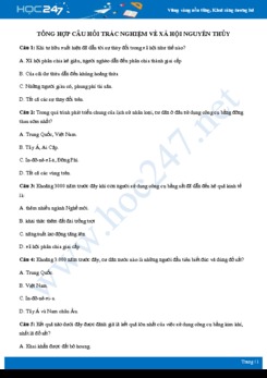 Bộ câu hỏi ôn tập về Xã hội nguyên thủy có đáp án môn Lịch sử 10