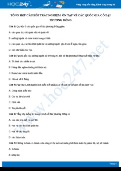 Bộ câu hỏi ôn tập về Các quốc gia cổ đại phương Đông có đáp án môn Lịch sử 10