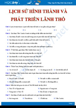 30 Câu hỏi trắc nghiệm Lịch sử hình thành và phát triển lãnh thổ giai đoạn Tiền Cambri Địa lí 12