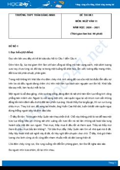 Bộ 3 đề thi HK1 môn Ngữ văn 11 Trường THPT Trần Đăng Ninh có đáp án