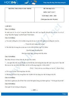 Bộ 3 đề thi Học kì 1 môn Ngữ văn 7 năm 2020 Trường THCS Phan Chu Trinh