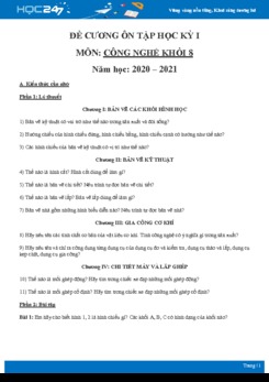 Đề cương ôn tập kiểm tra HK1 môn Công nghệ 8 năm 2020