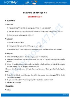 Đề cương ôn tập HK1 môn Ngữ văn 11 năm 2020 đầy đủ và chi tiết nhất