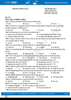 Bộ 4 đề thi HK1 môn Lịch sử 10 có đáp án Trường THPT Đa Kia