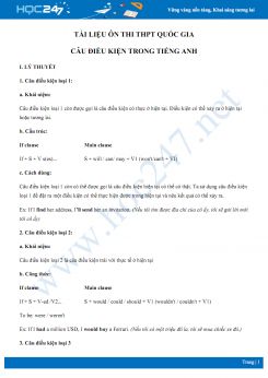 Tài liệu ôn thi THPT Quốc gia câu điều kiện trong Tiếng Anh
