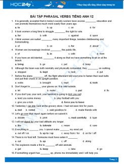 Tổng hợp bài tập Phrasal Verbs Tiếng Anh 12