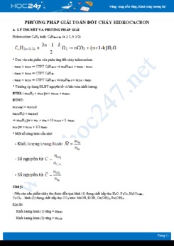 Phương pháp giải toán đốt cháy hidrocacbon môn Hóa học 9