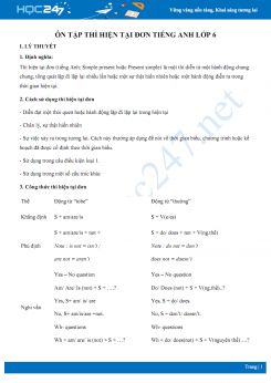 Tổng hợp kiến thức thì hiện tại đơn Tiếng Anh 6