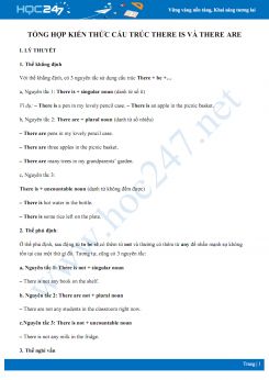 Tổng hợp kiến thức cấu trúc there is và there are Tiếng Anh 6
