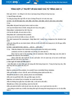Tổng hợp lý thuyết về Đảo ngữ chủ từ Tiếng Anh 12