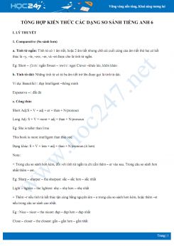 Tổng hợp kiến thức các dạng so sánh Tiếng Anh 6