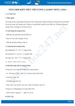 Tổng hợp kiến thức thì tương lai đơn Tiếng Anh 6