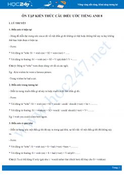 Ôn tập kiến thức câu điều ước Tiếng Anh 8