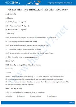 Ôn tập kiến thức thì quá khứ tiếp diễn Tiếng Anh 9