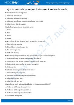 Câu hỏi trắc nghiệm ôn tập về Rượu etylic có đáp án môn Hóa học 9