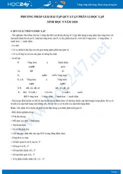 Phương pháp giải bài tập quy luật phân li độc lập Sinh học 9 năm 2020 có đáp án